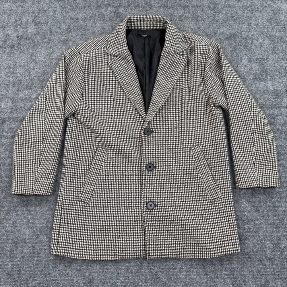 Forever 21 Kids Houndstooth Blazer Jacket Boys Girls Black‎ White Brown Medium